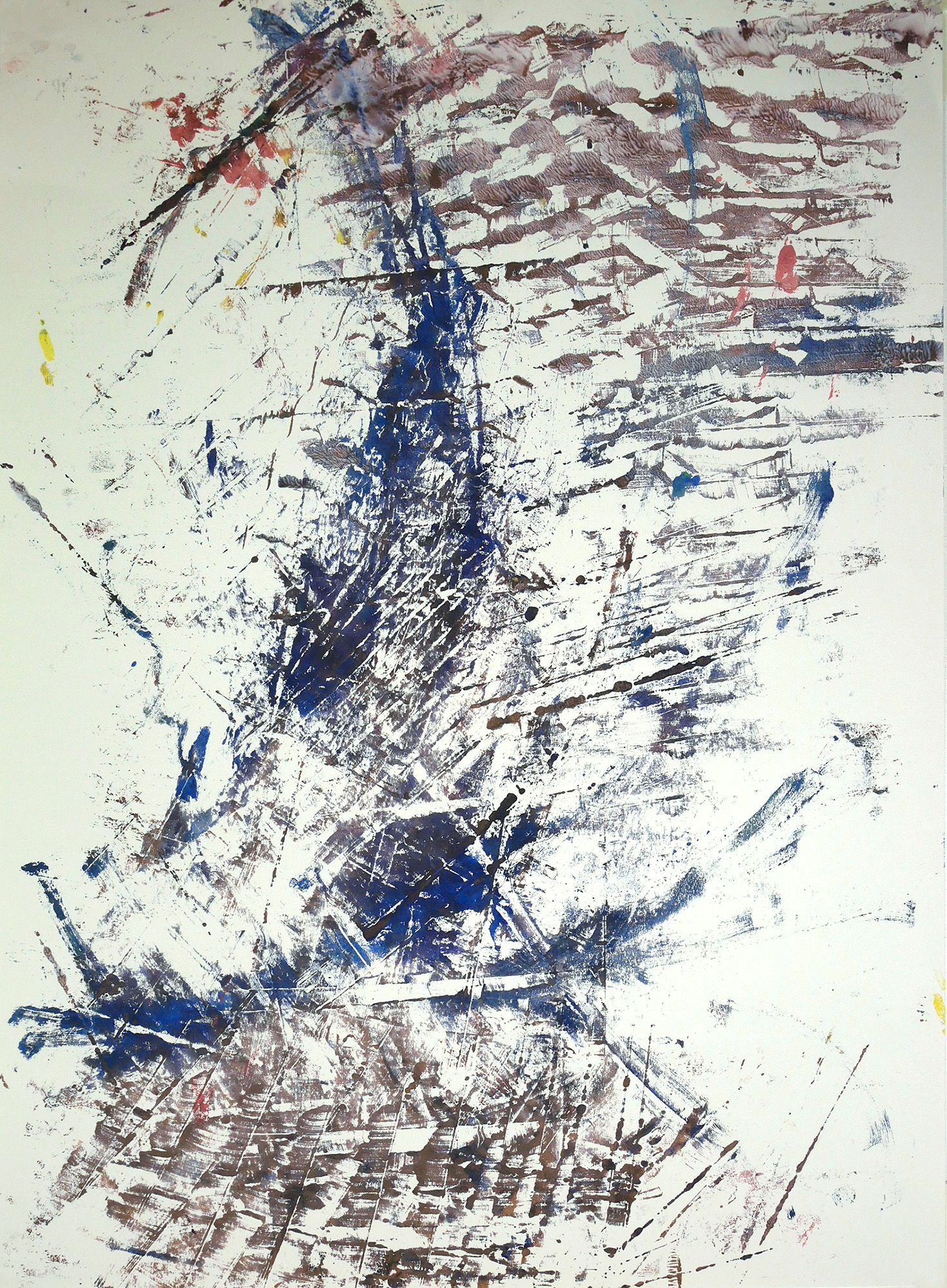 TENIR DEBOUT, MONOTYPE, ENCRE SUR PAPIER, 60X84 CM, 2019